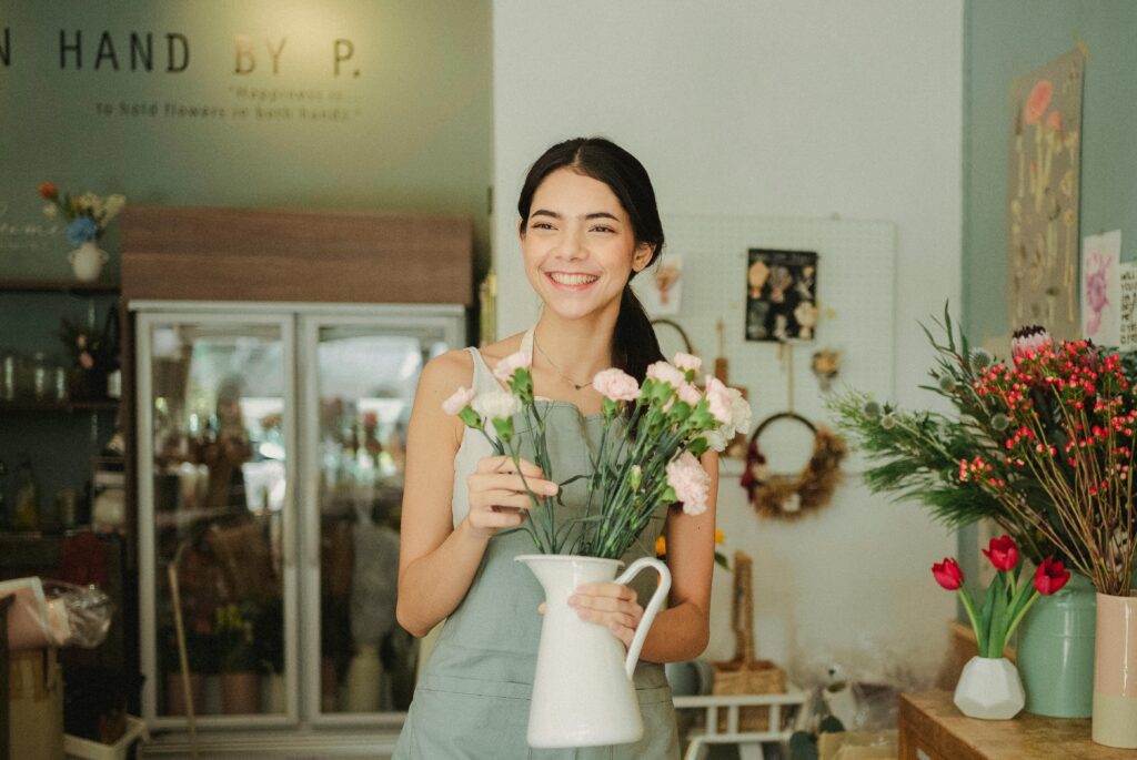 Florist business owner implementing PCI DSS requirements Ireland for card payments